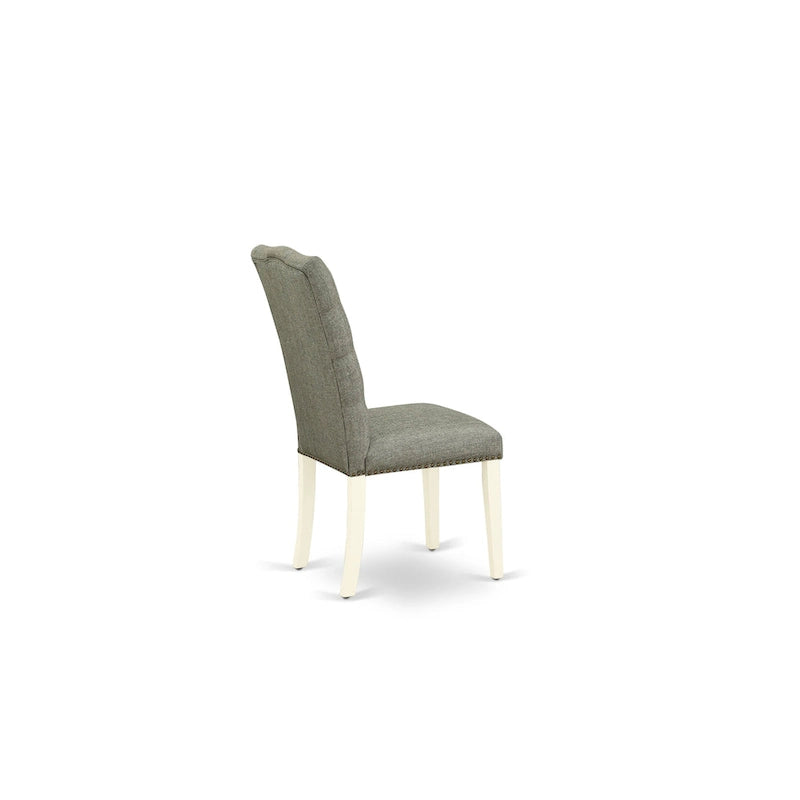 Ensemble de meubles de salle à manger — Table de salle à manger assortie de chaises Parsons en lin gris, blanc cassé (quantité sélectionnable)