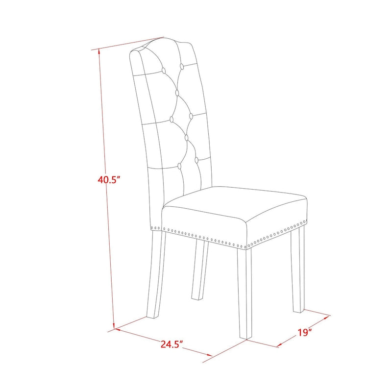 Ensemble de meubles de salle à manger — Table de salle à manger assortie de chaises Parsons en lin gris, blanc cassé (quantité sélectionnable)
