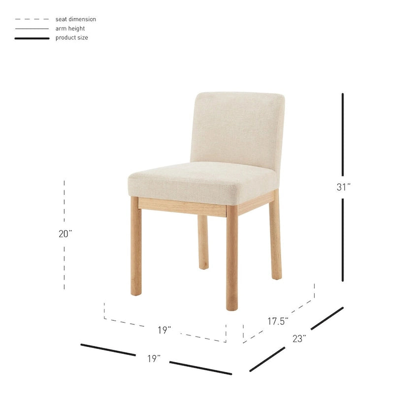 Chaises de salle à manger (lot de 2) dossier bas/dossier haut