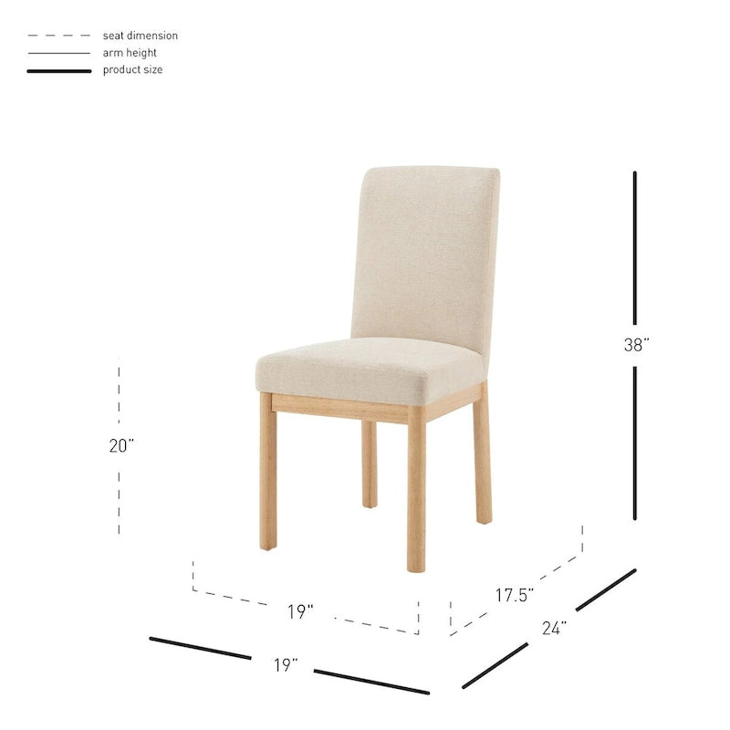 Chaises de salle à manger (lot de 2) dossier bas/dossier haut