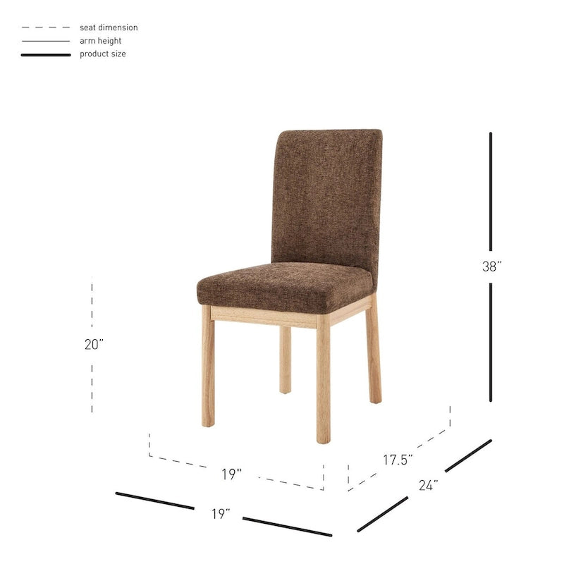 Chaises de salle à manger (lot de 2) dossier bas/dossier haut