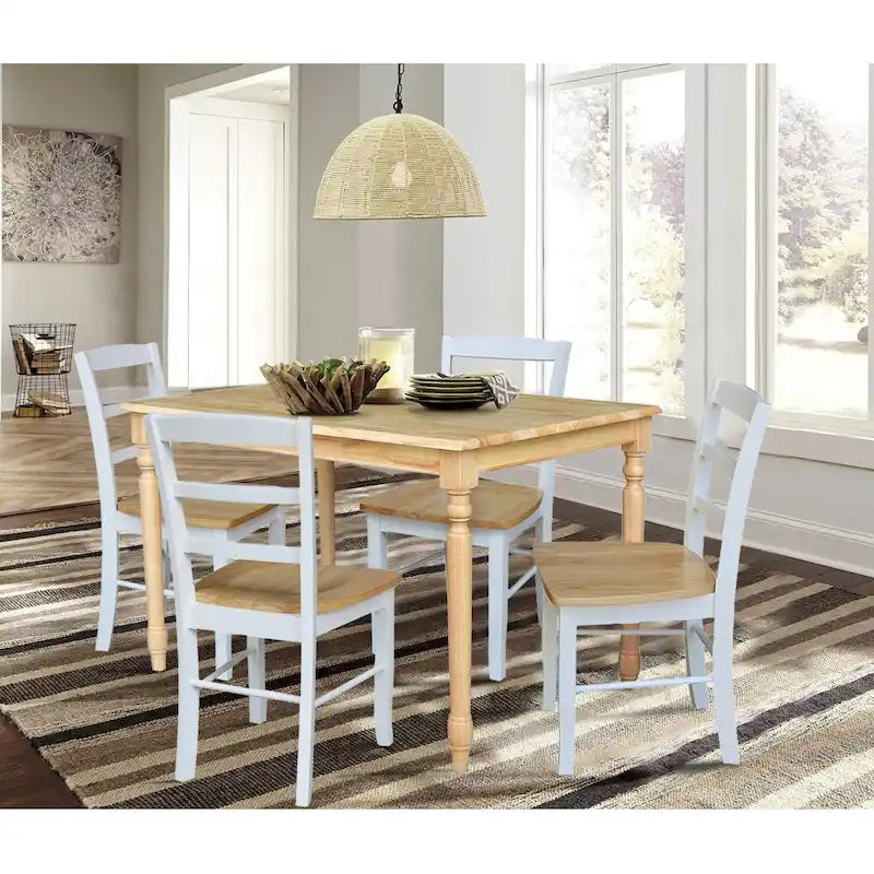 Table de salle à manger en bois massif 30 x 48 avec 4 chaises