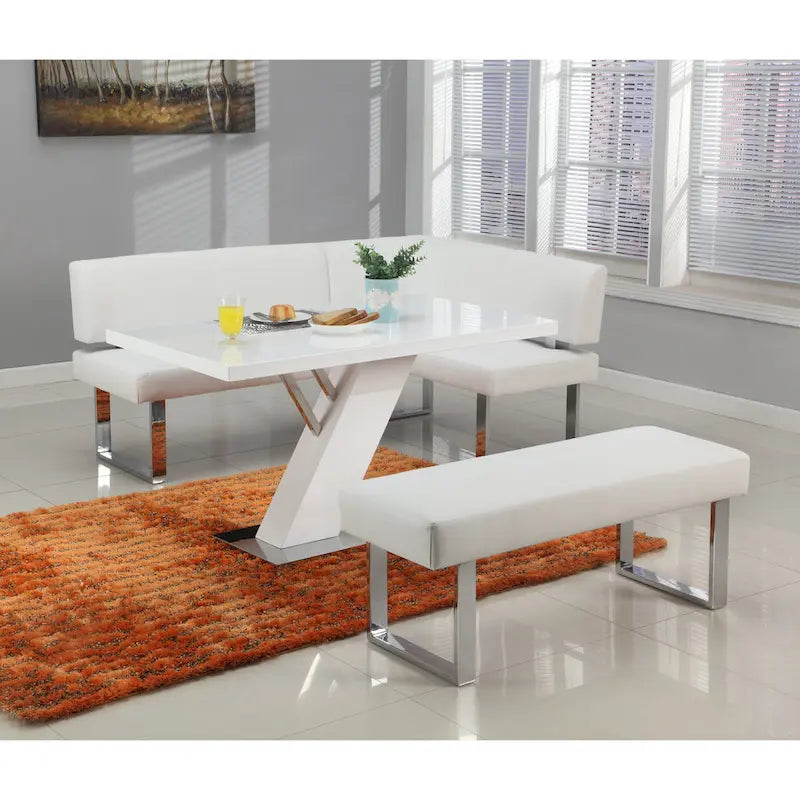 Banc de salle à manger blanc — Banc de salle à manger